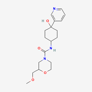 molecular formula C18H27N3O4 B7198313 N-(4-hydroxy-4-pyridin-3-ylcyclohexyl)-2-(methoxymethyl)morpholine-4-carboxamide 