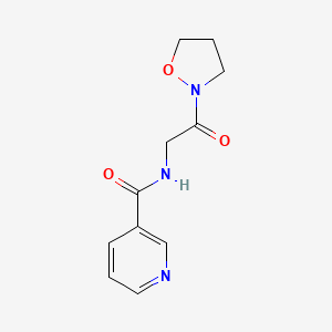 molecular formula C11H13N3O3 B7198349 N-[2-(1,2-oxazolidin-2-yl)-2-oxoethyl]pyridine-3-carboxamide 