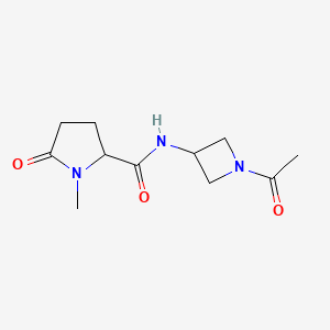 molecular formula C11H17N3O3 B7198398 N-(1-acetylazetidin-3-yl)-1-methyl-5-oxopyrrolidine-2-carboxamide 