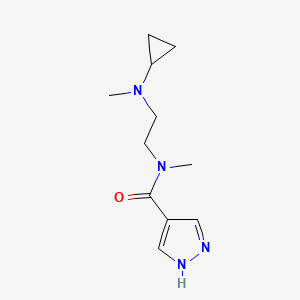 molecular formula C11H18N4O B7198405 N-[2-[cyclopropyl(methyl)amino]ethyl]-N-methyl-1H-pyrazole-4-carboxamide 