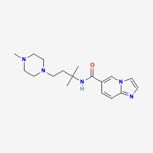 molecular formula C18H27N5O B7198463 N-[2-methyl-4-(4-methylpiperazin-1-yl)butan-2-yl]imidazo[1,2-a]pyridine-6-carboxamide 