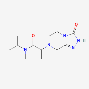 molecular formula C12H21N5O2 B7198506 N-methyl-2-(3-oxo-2,5,6,8-tetrahydro-[1,2,4]triazolo[4,3-a]pyrazin-7-yl)-N-propan-2-ylpropanamide 