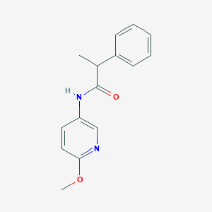 molecular formula C15H16N2O2 B7198554 N-(6-methoxypyridin-3-yl)-2-phenylpropanamide 