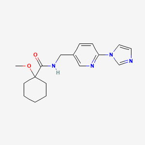molecular formula C17H22N4O2 B7198556 N-[(6-imidazol-1-ylpyridin-3-yl)methyl]-1-methoxycyclohexane-1-carboxamide 