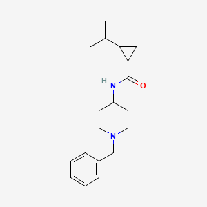 molecular formula C19H28N2O B7198568 N-(1-benzylpiperidin-4-yl)-2-propan-2-ylcyclopropane-1-carboxamide 