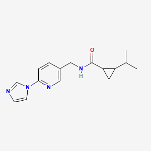 molecular formula C16H20N4O B7198570 N-[(6-imidazol-1-ylpyridin-3-yl)methyl]-2-propan-2-ylcyclopropane-1-carboxamide 