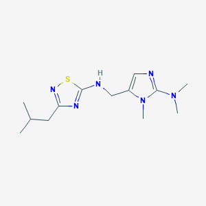 molecular formula C13H22N6S B7198732 N-[[2-(dimethylamino)-3-methylimidazol-4-yl]methyl]-3-(2-methylpropyl)-1,2,4-thiadiazol-5-amine 