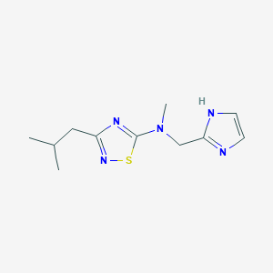 molecular formula C11H17N5S B7198752 N-(1H-imidazol-2-ylmethyl)-N-methyl-3-(2-methylpropyl)-1,2,4-thiadiazol-5-amine 