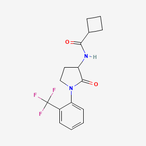 molecular formula C16H17F3N2O2 B7198922 N-[2-oxo-1-[2-(trifluoromethyl)phenyl]pyrrolidin-3-yl]cyclobutanecarboxamide 