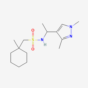 molecular formula C15H27N3O2S B7198940 N-[1-(1,3-dimethylpyrazol-4-yl)ethyl]-1-(1-methylcyclohexyl)methanesulfonamide 