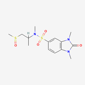 molecular formula C14H21N3O4S2 B7199023 N,1,3-trimethyl-N-(1-methylsulfinylpropan-2-yl)-2-oxobenzimidazole-5-sulfonamide 