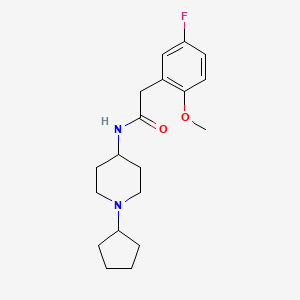 molecular formula C19H27FN2O2 B7199095 N-(1-cyclopentylpiperidin-4-yl)-2-(5-fluoro-2-methoxyphenyl)acetamide 