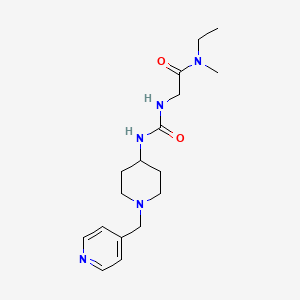 molecular formula C17H27N5O2 B7199132 N-ethyl-N-methyl-2-[[1-(pyridin-4-ylmethyl)piperidin-4-yl]carbamoylamino]acetamide 