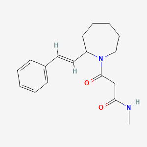 molecular formula C18H24N2O2 B7199183 N-methyl-3-oxo-3-[2-[(E)-2-phenylethenyl]azepan-1-yl]propanamide 