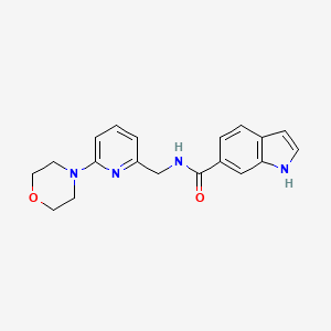 molecular formula C19H20N4O2 B7199271 N-[(6-morpholin-4-ylpyridin-2-yl)methyl]-1H-indole-6-carboxamide 