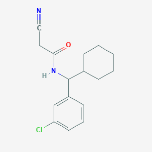 molecular formula C16H19ClN2O B7199378 N-[(3-chlorophenyl)-cyclohexylmethyl]-2-cyanoacetamide 