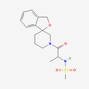 molecular formula C16H22N2O4S B7199433 N-(1-oxo-1-spiro[1H-2-benzofuran-3,3'-piperidine]-1'-ylpropan-2-yl)methanesulfonamide 