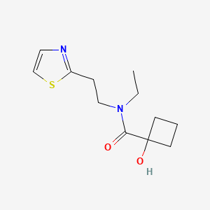 molecular formula C12H18N2O2S B7199447 N-ethyl-1-hydroxy-N-[2-(1,3-thiazol-2-yl)ethyl]cyclobutane-1-carboxamide 