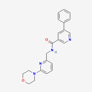 molecular formula C22H22N4O2 B7199599 N-[(6-morpholin-4-ylpyridin-2-yl)methyl]-5-phenylpyridine-3-carboxamide 