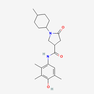 molecular formula C21H30N2O3 B7199725 N-(4-hydroxy-2,3,5-trimethylphenyl)-1-(4-methylcyclohexyl)-5-oxopyrrolidine-3-carboxamide 