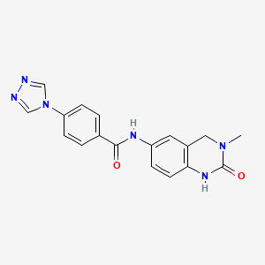 molecular formula C18H16N6O2 B7199743 N-(3-methyl-2-oxo-1,4-dihydroquinazolin-6-yl)-4-(1,2,4-triazol-4-yl)benzamide 