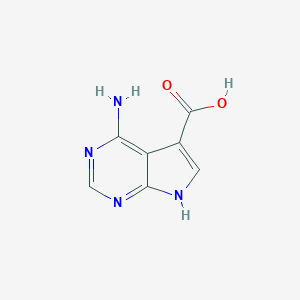 molecular formula C7H6N4O2 B071998 4-Amino-7H-pyrrolo[2,3-D]pyrimidine-5-carboxylic acid CAS No. 1488-48-8