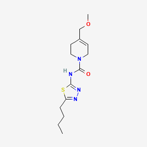 molecular formula C14H22N4O2S B7199887 N-(5-butyl-1,3,4-thiadiazol-2-yl)-4-(methoxymethyl)-3,6-dihydro-2H-pyridine-1-carboxamide 