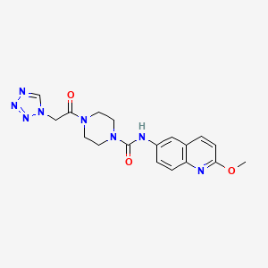 molecular formula C18H20N8O3 B7199991 N-(2-methoxyquinolin-6-yl)-4-[2-(tetrazol-1-yl)acetyl]piperazine-1-carboxamide 