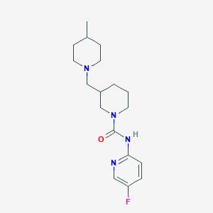 molecular formula C18H27FN4O B7200082 N-(5-fluoropyridin-2-yl)-3-[(4-methylpiperidin-1-yl)methyl]piperidine-1-carboxamide 