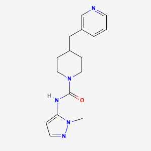 molecular formula C16H21N5O B7200093 N-(2-methylpyrazol-3-yl)-4-(pyridin-3-ylmethyl)piperidine-1-carboxamide 