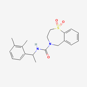 molecular formula C20H24N2O3S B7200241 N-[1-(2,3-dimethylphenyl)ethyl]-1,1-dioxo-3,5-dihydro-2H-1lambda6,4-benzothiazepine-4-carboxamide 