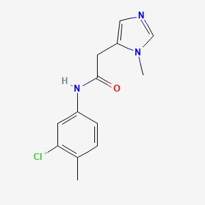 molecular formula C13H14ClN3O B7200329 N-(3-chloro-4-methylphenyl)-2-(3-methylimidazol-4-yl)acetamide 