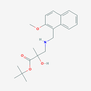 molecular formula C20H27NO4 B7200518 Tert-butyl 2-hydroxy-3-[(2-methoxynaphthalen-1-yl)methylamino]-2-methylpropanoate 