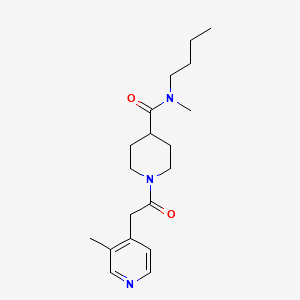 molecular formula C19H29N3O2 B7200709 N-butyl-N-methyl-1-[2-(3-methylpyridin-4-yl)acetyl]piperidine-4-carboxamide 