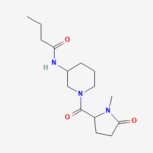 molecular formula C15H25N3O3 B7200798 N-[1-(1-methyl-5-oxopyrrolidine-2-carbonyl)piperidin-3-yl]butanamide 