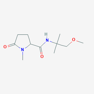molecular formula C11H20N2O3 B7200804 N-(1-methoxy-2-methylpropan-2-yl)-1-methyl-5-oxopyrrolidine-2-carboxamide 