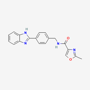 molecular formula C19H16N4O2 B7200826 N-[[4-(1H-benzimidazol-2-yl)phenyl]methyl]-2-methyl-1,3-oxazole-4-carboxamide 