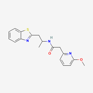 molecular formula C18H19N3O2S B7200864 N-[1-(1,3-benzothiazol-2-yl)propan-2-yl]-2-(6-methoxypyridin-2-yl)acetamide 
