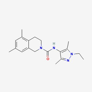 molecular formula C19H26N4O B7201013 N-(1-ethyl-3,5-dimethylpyrazol-4-yl)-5,7-dimethyl-3,4-dihydro-1H-isoquinoline-2-carboxamide 
