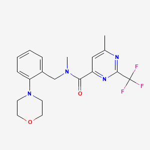 molecular formula C19H21F3N4O2 B7201112 N,6-dimethyl-N-[(2-morpholin-4-ylphenyl)methyl]-2-(trifluoromethyl)pyrimidine-4-carboxamide 