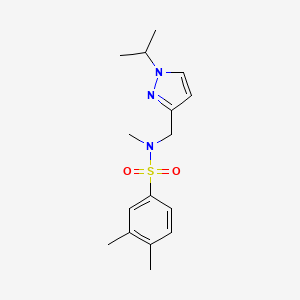molecular formula C16H23N3O2S B7201140 N,3,4-trimethyl-N-[(1-propan-2-ylpyrazol-3-yl)methyl]benzenesulfonamide 