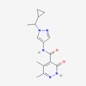 molecular formula C15H19N5O2 B7201388 N-[1-(1-cyclopropylethyl)pyrazol-4-yl]-3,4-dimethyl-6-oxo-1H-pyridazine-5-carboxamide 