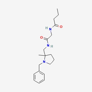 molecular formula C19H29N3O2 B7201410 N-[2-[(1-benzyl-2-methylpyrrolidin-2-yl)methylamino]-2-oxoethyl]butanamide 