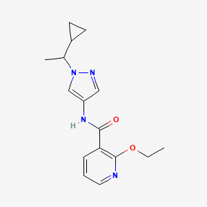 molecular formula C16H20N4O2 B7201434 N-[1-(1-cyclopropylethyl)pyrazol-4-yl]-2-ethoxypyridine-3-carboxamide 