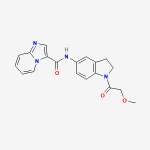 molecular formula C19H18N4O3 B7201447 N-[1-(2-methoxyacetyl)-2,3-dihydroindol-5-yl]imidazo[1,2-a]pyridine-3-carboxamide 