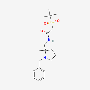 molecular formula C19H30N2O3S B7201514 N-[(1-benzyl-2-methylpyrrolidin-2-yl)methyl]-2-tert-butylsulfonylacetamide 