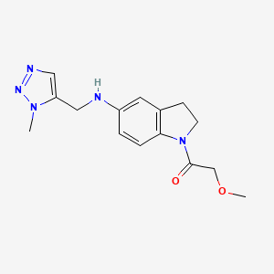 molecular formula C15H19N5O2 B7201601 2-Methoxy-1-[5-[(3-methyltriazol-4-yl)methylamino]-2,3-dihydroindol-1-yl]ethanone 