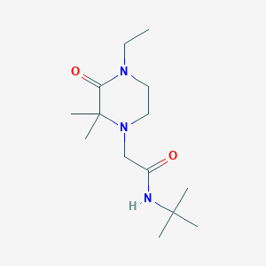molecular formula C14H27N3O2 B7201674 N-tert-butyl-2-(4-ethyl-2,2-dimethyl-3-oxopiperazin-1-yl)acetamide 