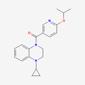 molecular formula C20H23N3O2 B7201675 (4-Cyclopropyl-2,3-dihydroquinoxalin-1-yl)-(6-propan-2-yloxypyridin-3-yl)methanone 