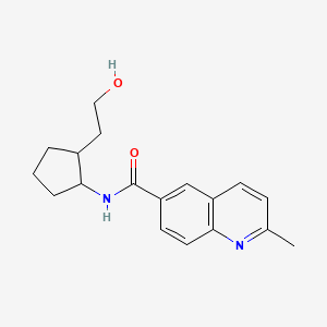 molecular formula C18H22N2O2 B7202002 N-[2-(2-hydroxyethyl)cyclopentyl]-2-methylquinoline-6-carboxamide 